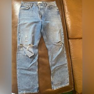 Agolde 90s, light wash, distressed, size 30